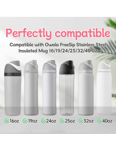 4 Tapones de Repuesto y Anillos Owala FreeSip 16-40oz Silicona