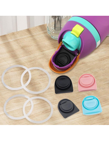 4 Tapones de Repuesto y Anillos Owala FreeSip 16-40oz Silicona