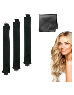 Rizadores de Cabello Sin Calor Grasling Jumbo Negro Mediano