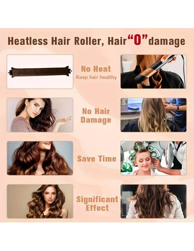 Rizadores de Cabello Sin Calor Grasling Jumbo Negro Mediano