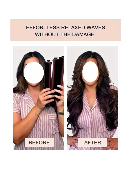 Rizadores de Cabello Sin Calor Grasling Jumbo Negro Mediano