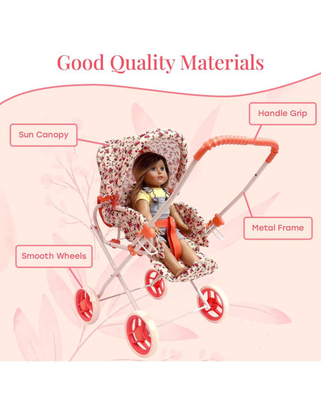 Carrito de Muñecas 3-en-1 The New York Doll Collection Floral