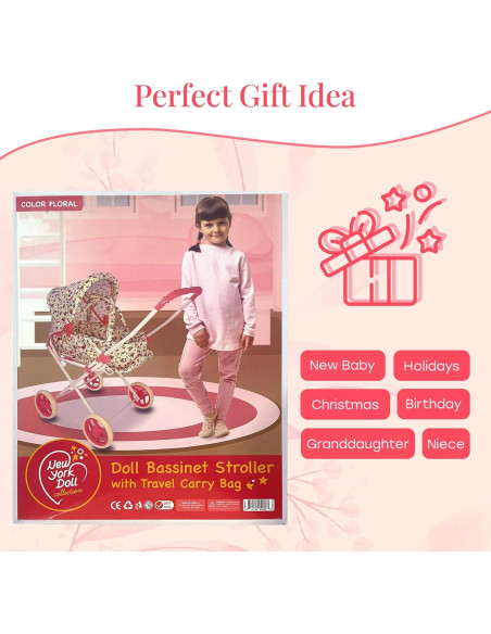 Carrito de Muñecas 3-en-1 The New York Doll Collection Floral