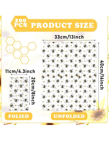 Toallas de Mano Desechables Karenhi 200 Pcs Abeja 20x11 cm