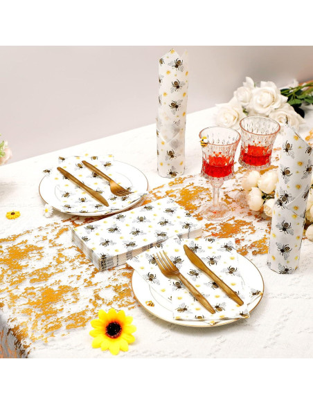 Toallas de Mano Desechables Karenhi 200 Pcs Abeja 20x11 cm