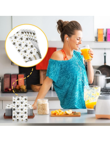 Toallas de Mano Desechables Karenhi 200 Pcs Abeja 20x11 cm