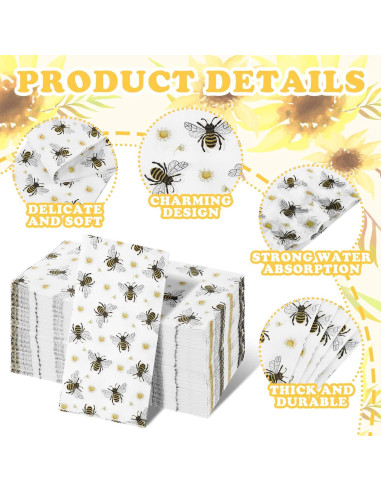 Toallas de Mano Desechables Karenhi 200 Pcs Abeja 20x11 cm