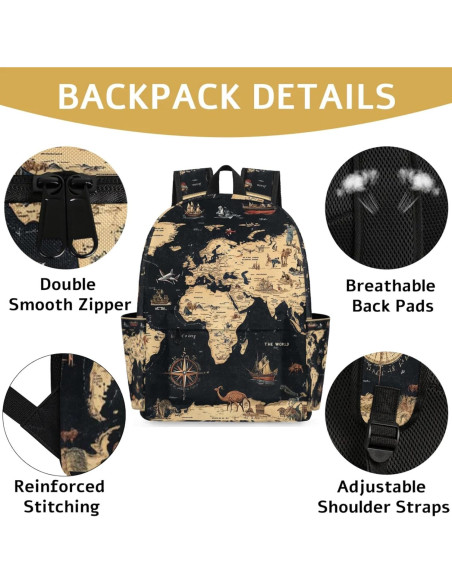Mochila Infantil PATTERNFUL 15" Mapa del Mundo Resistente