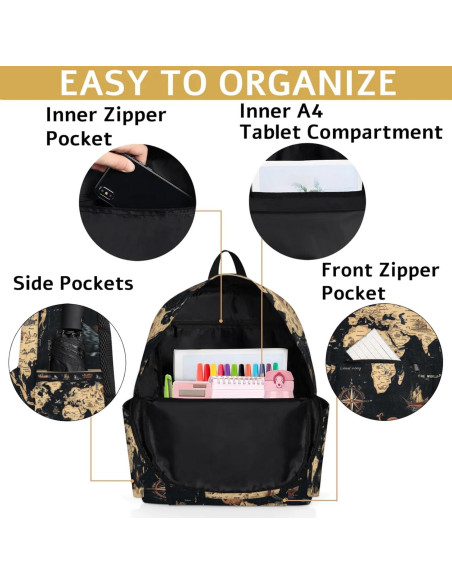 Mochila Infantil PATTERNFUL 15" Mapa del Mundo Resistente