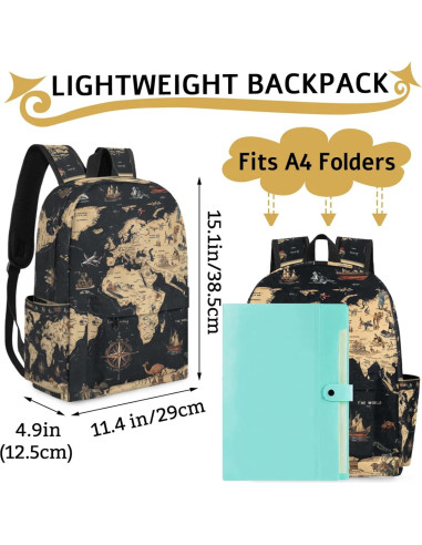 Mochila Infantil PATTERNFUL 15" Mapa del Mundo Resistente