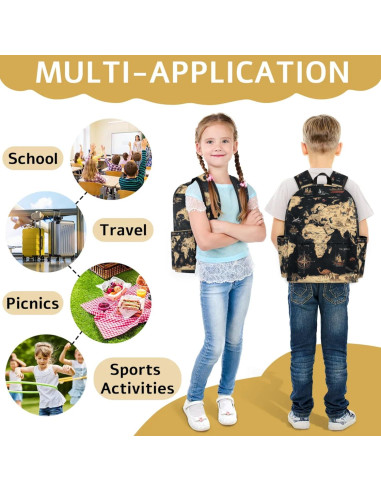 Mochila Infantil PATTERNFUL 15" Mapa del Mundo Resistente