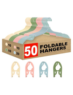 Perchas de Viaje Plegables Actmuen 50 Pcs Livianas Multicolor