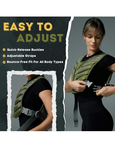 Chaleco con Peso Polyfit Sierra 4.54kg Verde para Entrenamiento