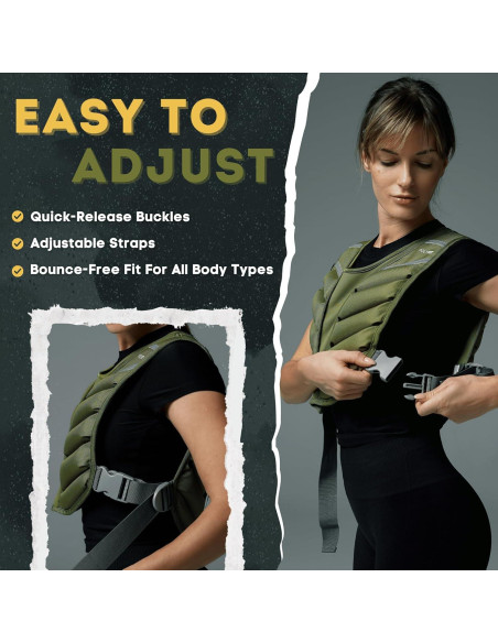 Chaleco con Peso Polyfit Sierra 4.54kg Verde para Entrenamiento