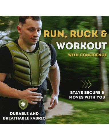 Chaleco con Peso Polyfit Sierra 4.54kg Verde para Entrenamiento