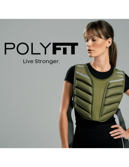 Chaleco con Peso Polyfit Sierra 4.54kg Verde para Entrenamiento