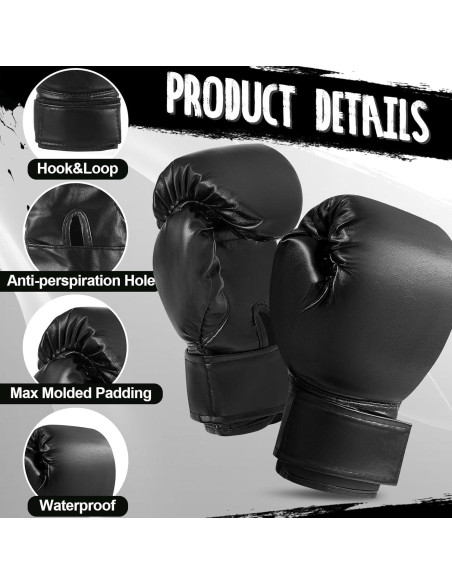 Guantes de Boxeo VercanMonth 6 oz para Niños 2 Pares Entrenamiento