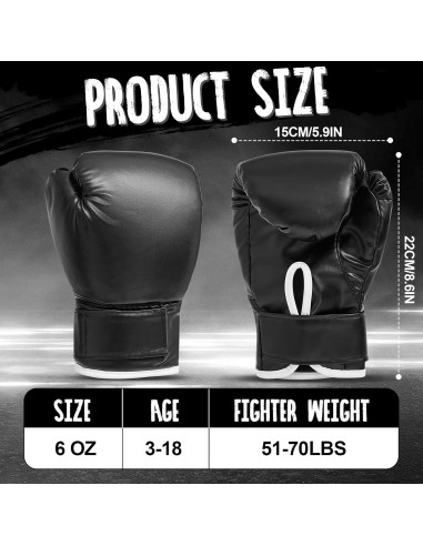 Guantes de Boxeo VercanMonth 6 oz para Niños 2 Pares Entrenamiento