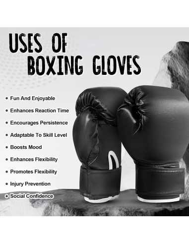 Guantes de Boxeo VercanMonth 6 oz para Niños 2 Pares Entrenamiento