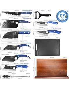 Conjunto de Cuchillos de Cocina XYJ 12 Pcs con Bloque Magnético 2