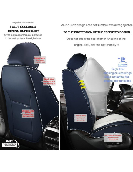 5 Fundas de Asiento Cscevt para Jaguar S-Type 2000-2008 Lujo
