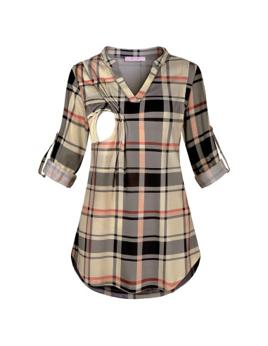 Camiseta de Lactancia Joymom para Mujeres - Manga Larga y Cuello en V