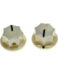 Perillas Mini KAISH 10pcs Blanca Envejecida para Pedales 6.35mm 2