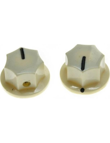 Perillas Mini KAISH 10pcs Blanca Envejecida para Pedales 6.35mm