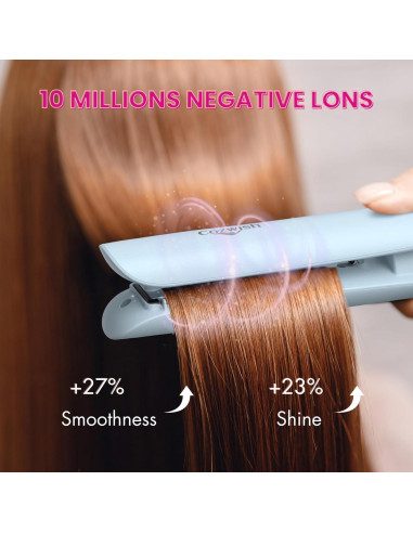 Plancha y Rizador Inalámbrico Cozwish 2 en 1 Azul