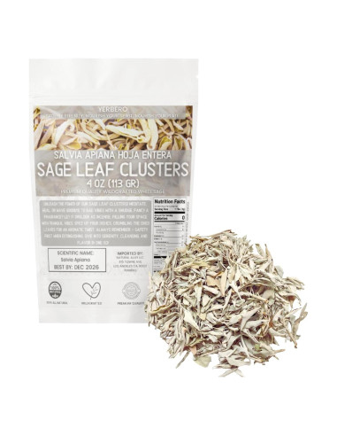 Yerbero Racimo de Salvia Blanca Premium 114g - Incienso Natural