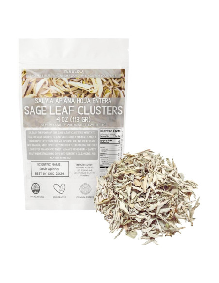 Yerbero Racimo de Salvia Blanca Premium 114g - Incienso Natural