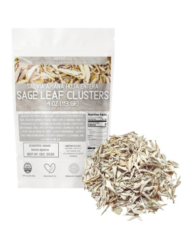 Yerbero Racimo de Salvia Blanca Premium 114g - Incienso Natural