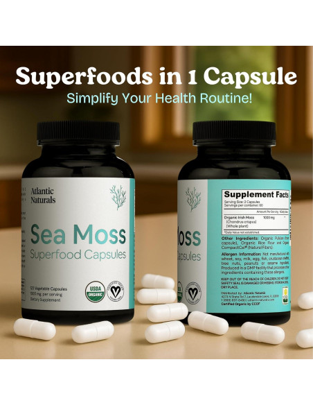 Cápsulas de Musgo Marino Atlantic Naturals 120 Unidades