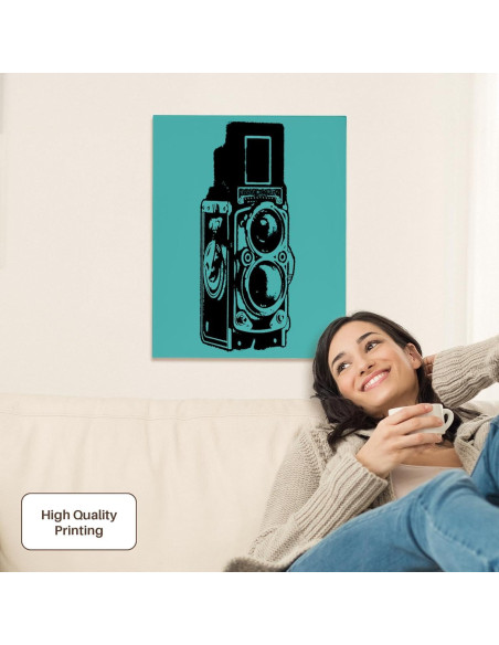 Lienzo 3dRose Cámara Vintage TLR 50.8x40.6 cm Premium