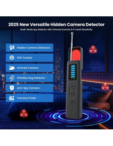 Detector de Cámaras Ocultas CUAUUO T18 - 5 Niveles Sensibilidad