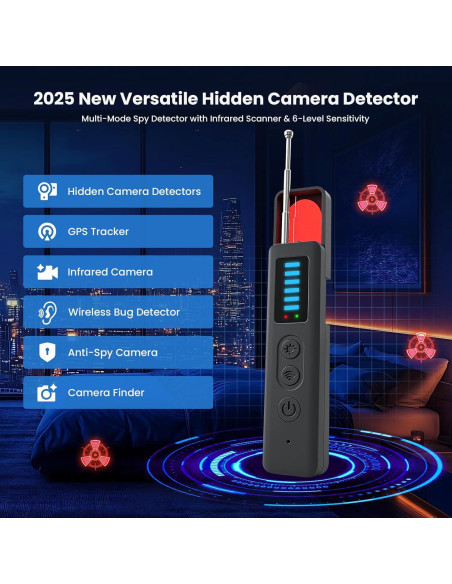 Detector de Cámaras Ocultas CUAUUO T18 - 5 Niveles Sensibilidad