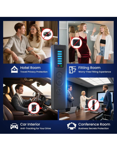 Detector de Cámaras Ocultas CUAUUO T18 - 5 Niveles Sensibilidad