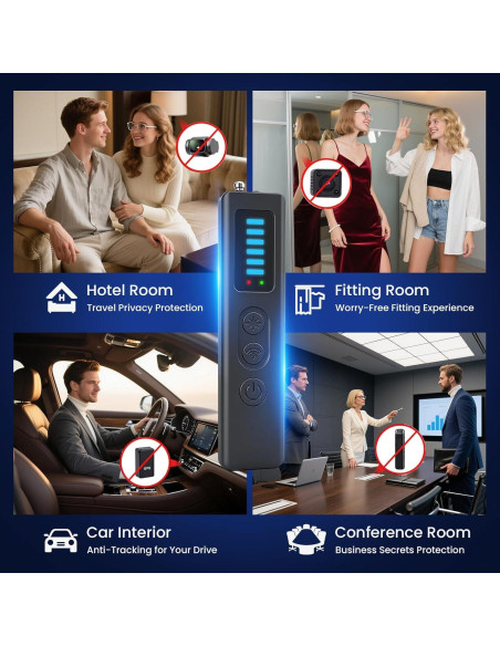 Detector de Cámaras Ocultas CUAUUO T18 - 5 Niveles Sensibilidad