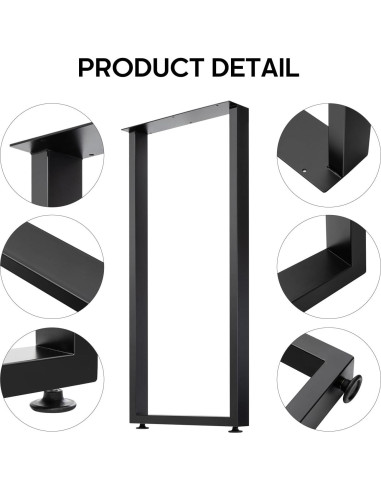 Patas de mesa ajustables WHUANGKAKA 45x101.6 cm negras - Juego de 2