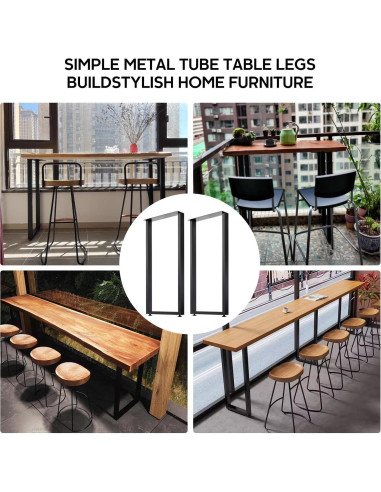 Patas de mesa ajustables WHUANGKAKA 45x101.6 cm negras - Juego de 2