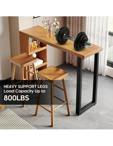 Patas de mesa ajustables WHUANGKAKA 45x101.6 cm negras - Juego de 2