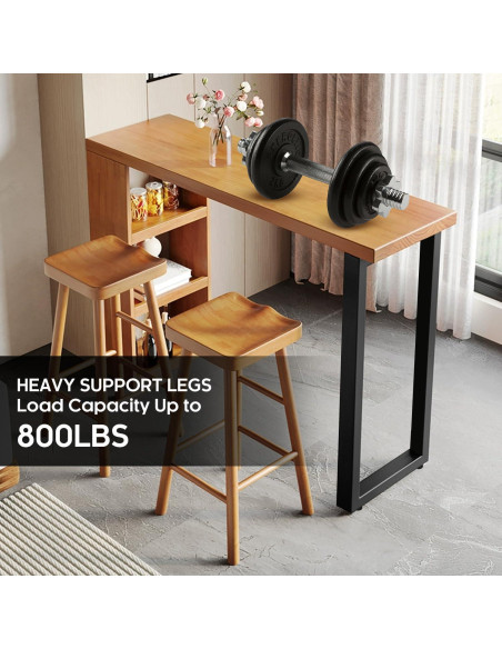 Patas de mesa ajustables WHUANGKAKA 45x101.6 cm negras - Juego de 2