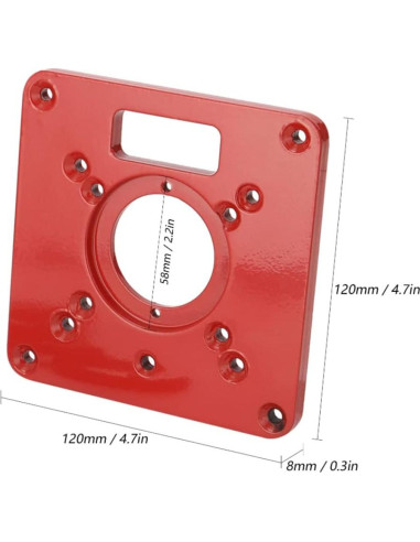 Placa de Inserción para Mesa de Router TopHomer - Aluminio Rojo