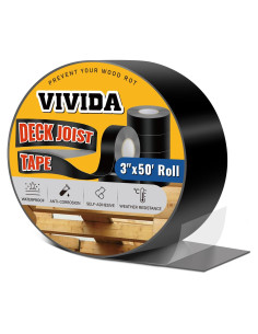 Cinta Butílica VIVIDA 3" x 50' Impermeable para Vigas de Madera