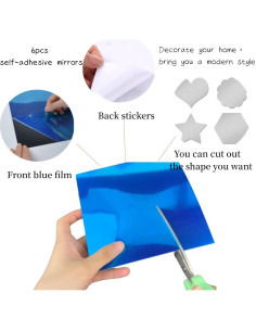 Espejos Acrílicos Autoadhesivos YVPSI 6 Pcs 20x15 cm 2