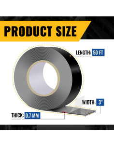 Cinta Butílica VIVIDA 3" x 50' Impermeable para Vigas de Madera 2