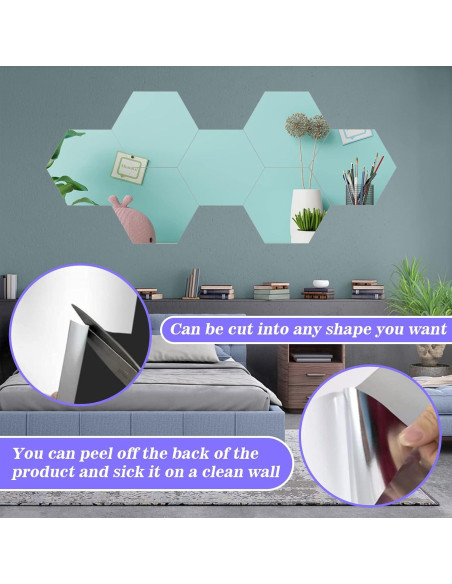 Espejos Acrílicos Autoadhesivos YVPSI 6 Pcs 20x15 cm