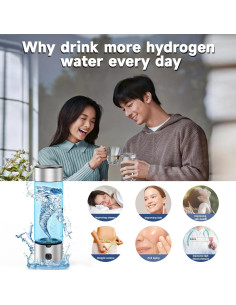 Botella de Agua de Hidrógeno Hydroh 460ml Recargable 2