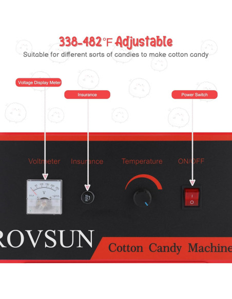 Máquina de Algodón de Azúcar Bonnlo 980W Roja con Tazón 53.3cm