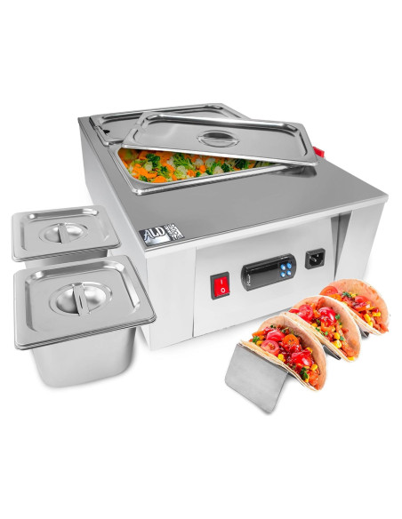 Calentador de Comida Digital ALDKitchen 4 Ollas 10 kg 110V